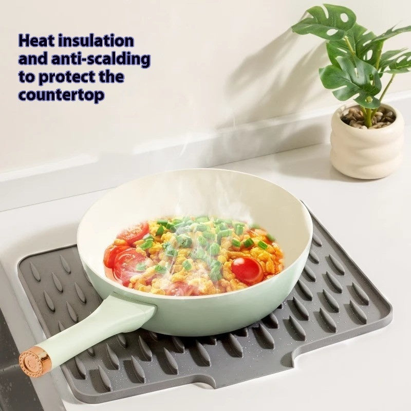 Rutschfeste Silikon Abtropfmatte hält Wasserpfützen fern für eine sichere Küche