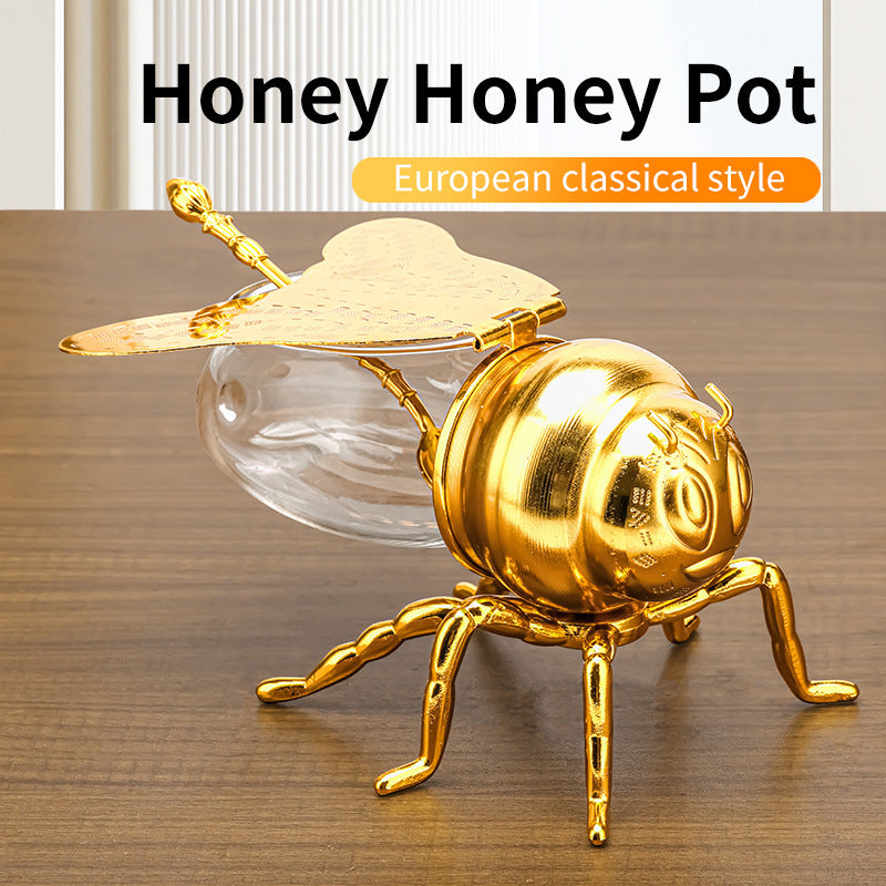 Honigglas in Bienenform als Symbol für Struktur und Zusammenhalt