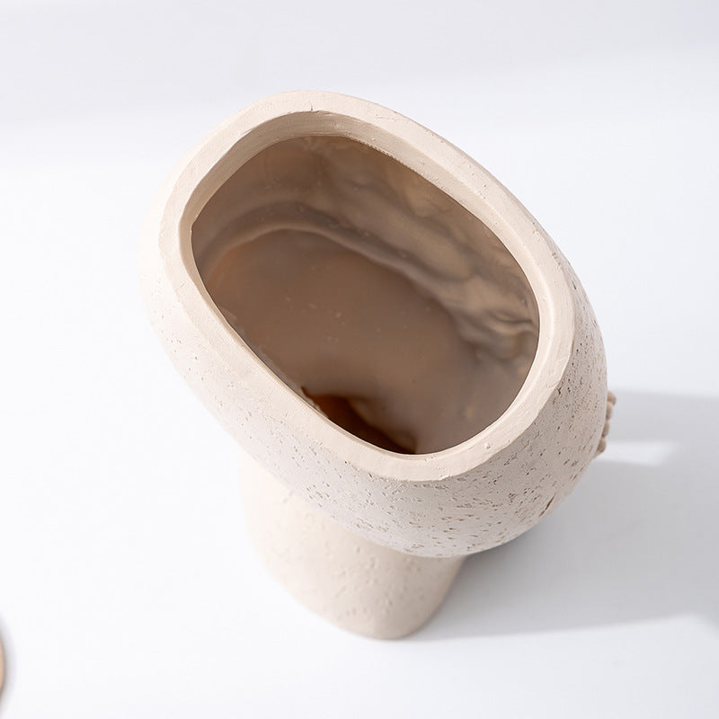 Zarte Dame „Bitte leise“ Resin Pflanztopf – klein