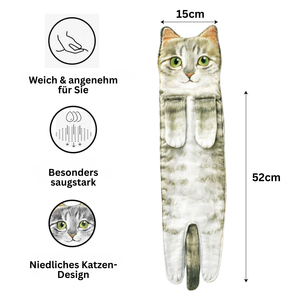 Niedlichkeitsalarm Katzenhandtücher für Bad und Küche