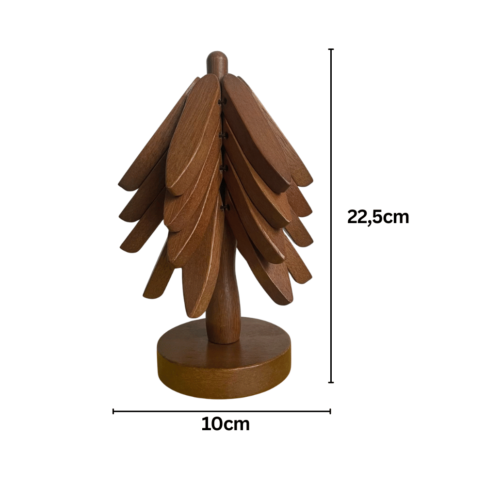 Umweltfreundliches klappbares Holz-Untersetzer-Set im skandinavischen Stil