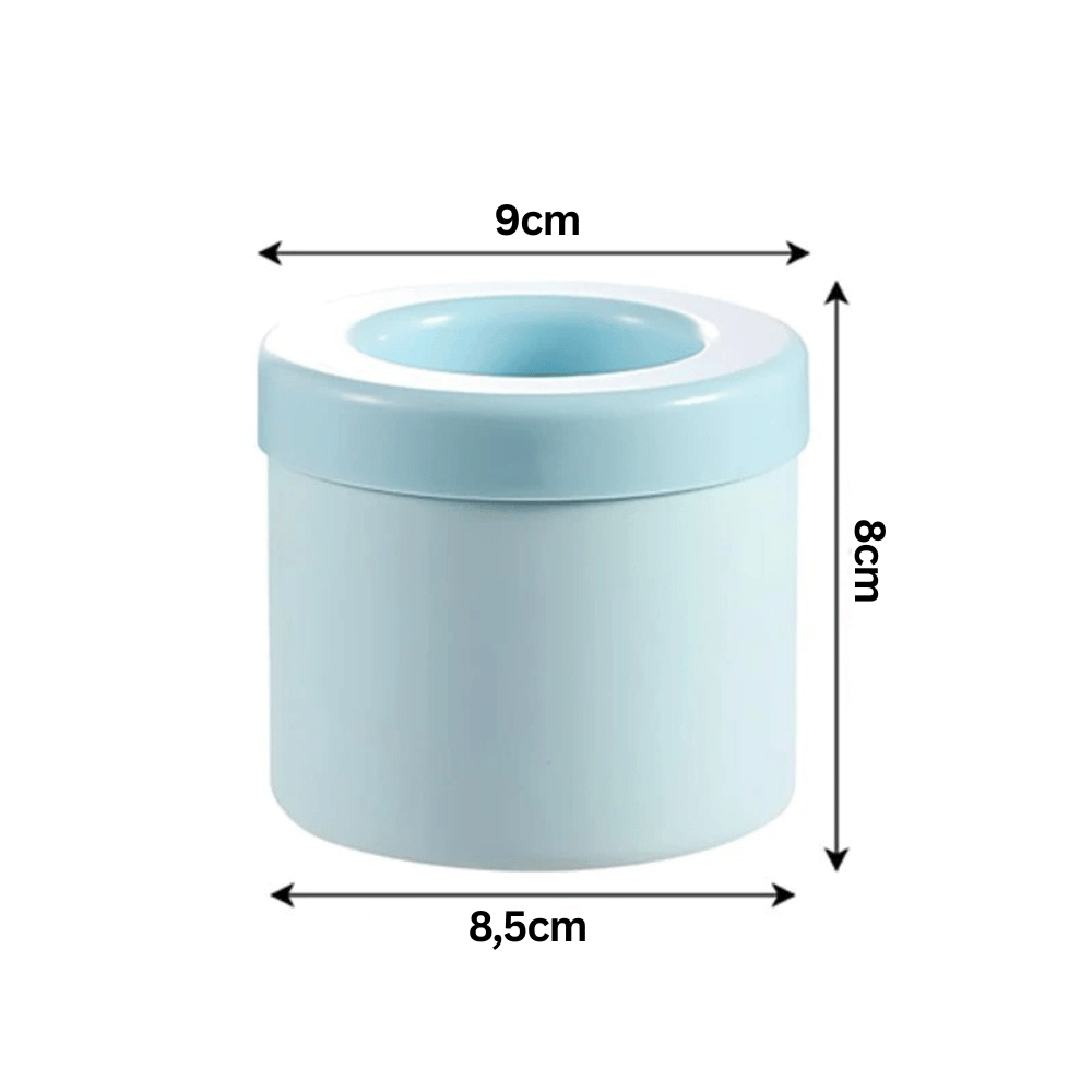 Platzsparender Eiswürfelbehälter mit einfachem Drucksystem für Mini Eiswürfel