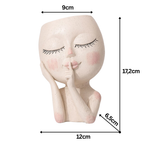 Zarte Dame „Bitte leise“ Resin Pflanztopf – klein