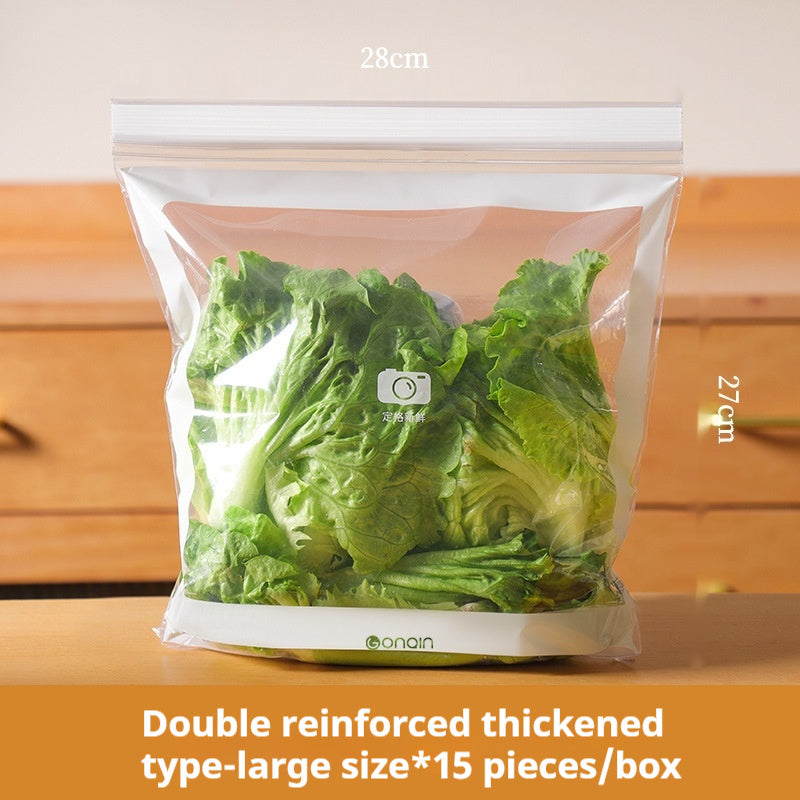 Hochwertige extra dicke Frischhaltebeutel für den Kühlschrank – Doppel-Zip-Verschluss