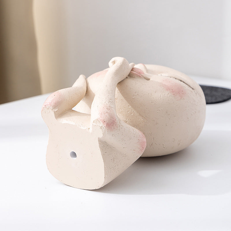 Zarte Dame „Bitte leise“ Resin Pflanztopf – klein