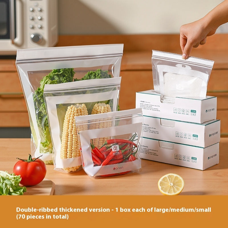 Hochwertige extra dicke Frischhaltebeutel für den Kühlschrank – Doppel-Zip-Verschluss