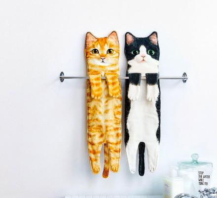 Niedlichkeitsalarm Katzenhandtücher für Bad und Küche